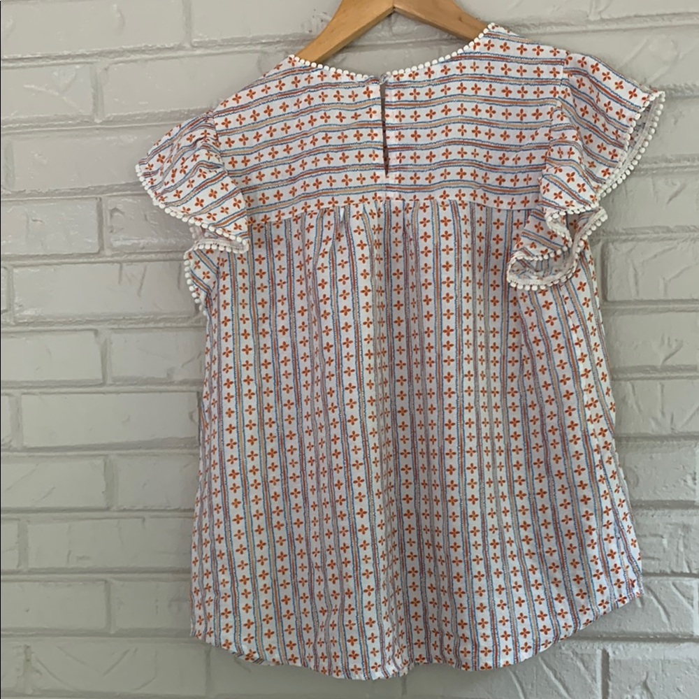 Floral Striped Ruffle Sleeve Top - Picture 6 of 7